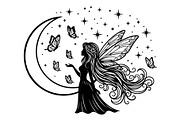 Fairy Moon Butterfly Silhouette, an Object Illustration by Gaye Art (Thumbnail 21 of 31)
