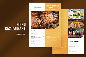 Restaurant Menu Template, a Brochure Template by Jiwstudio