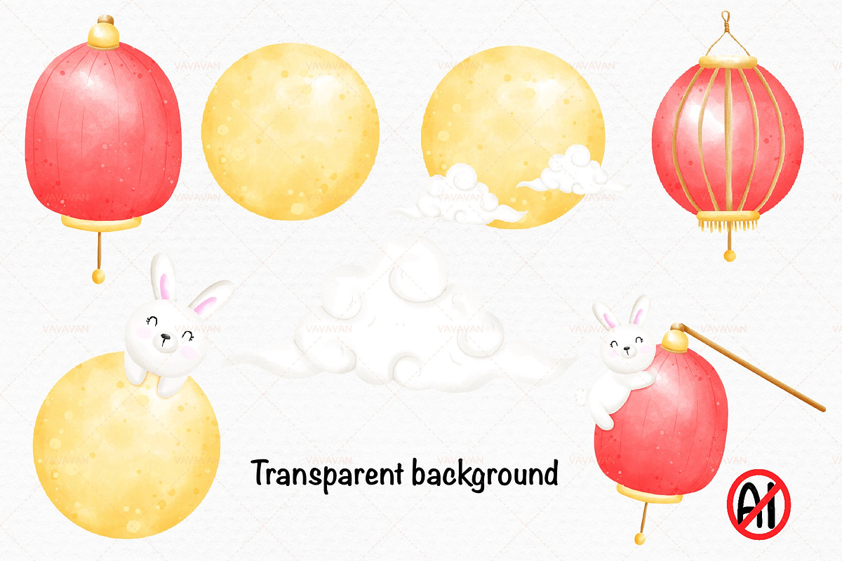 Happy Mid Autumn festival watercolor, a Seasonal Illustration by Vavavan Artwork (Photo 6 of 6)