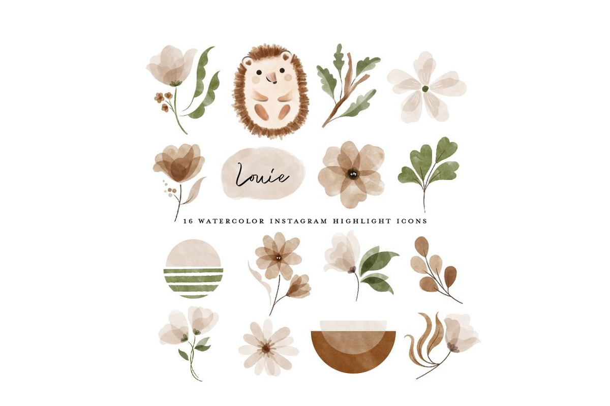 Watercolor woodland animal Clipart, an Animal Illustration by beatriceviyiwi (Photo 3 of 5)