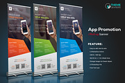 Mobile App Roll-Up Banner, a Flyer Template by ThemeDevisers (Thumbnail 1 of 4)