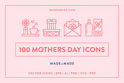 Mothers Day Line Icons, an Outline Icon by Made by Made (Thumbnail 1 of 7)