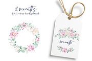 Pink and white watercolor flowers, a Card Template by Larisa Maslova (Thumbnail 6 of 12)