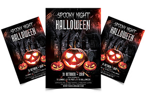 Spooky Night Halloween - PSD Flyer 