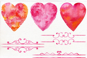 Watercolor Valentine's Day Clipart