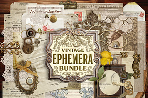 Vintage Ephemera Old Papers Bundle