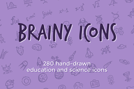 Brainy Icons: 280 science icons, an Icon by Hand-Drawn Goods