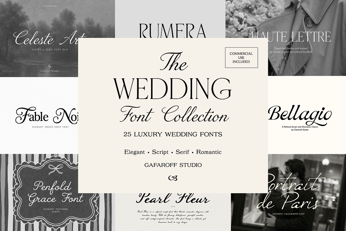 Wedding Font Collection, a Script Font by gafaroff studio (Photo 1 of 22)