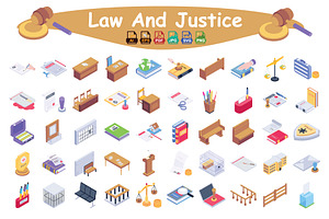 Law And Justice Isometric Icons Pack, an Icon by Vector Portal