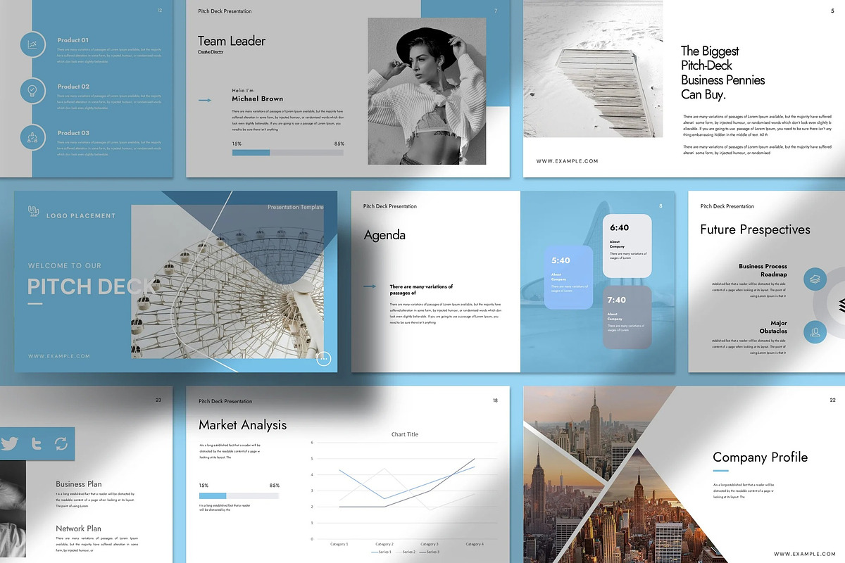 Pitch Deck Presentation Template, a Presentation Template by Fit-tee (Photo 1 of 9)