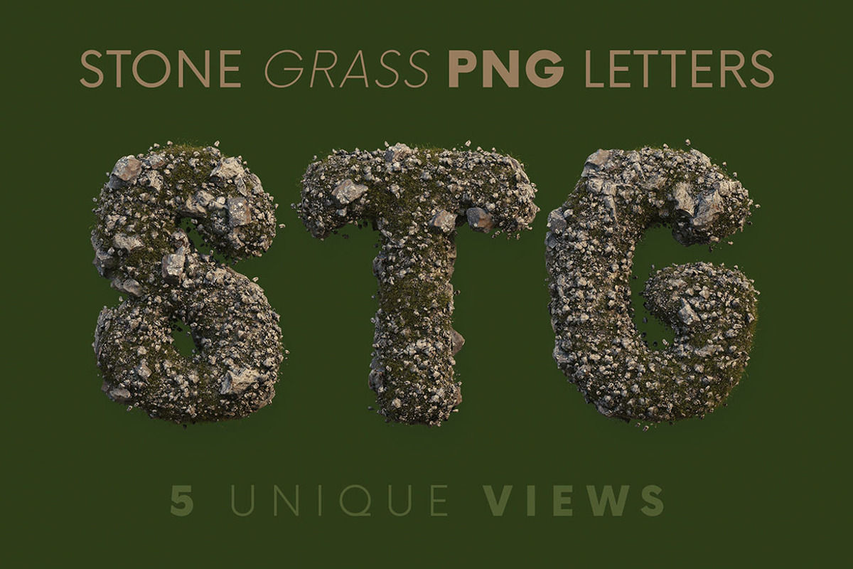 Stones & Grass - PNG Alphabet, an Object Graphic by MIIM (Photo 1 of 4)