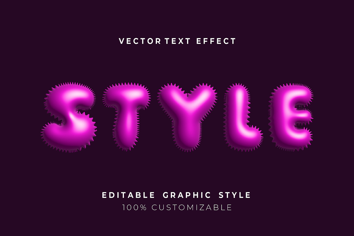 Spiky Glossy Bubble Text Effect