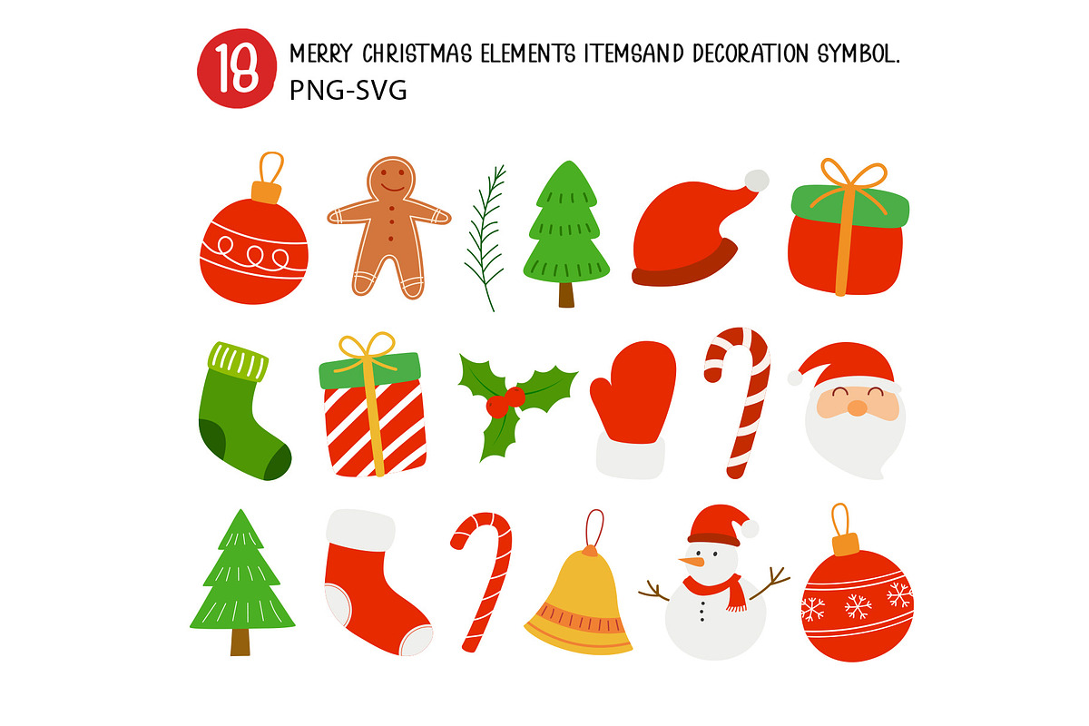 Merry christmas elements decoration., an Object Graphic by kaisorn (Photo 1 of 3)