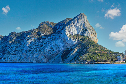 Calp town summer coastline at Costa Blanca (Valencia), Spain. Pe, a Nature Photo by YuriyB