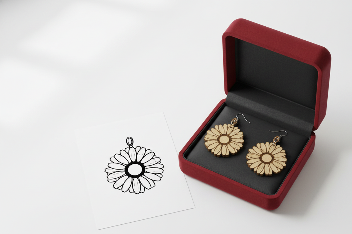 Daisy Flower Dangle Earring, an Illustration by Amazin_art (Photo 1 of 5)
