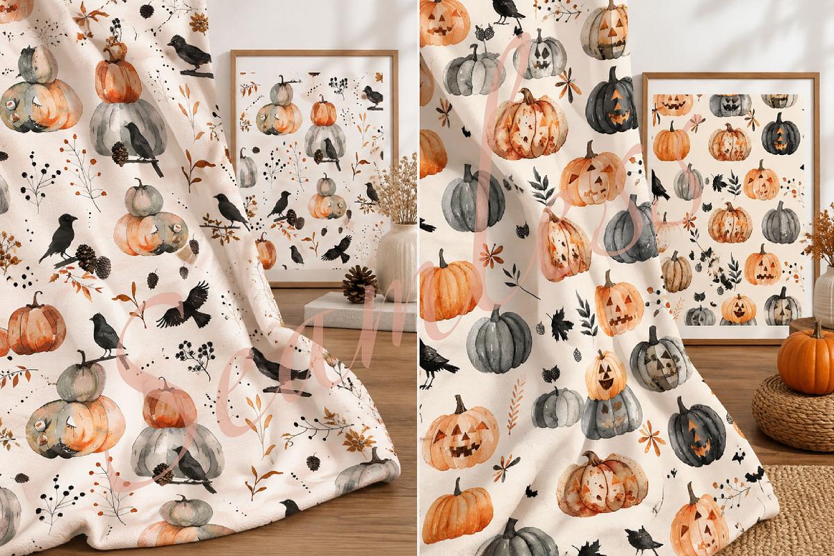 Halloween Seamless Patterns, a Pattern Graphic by DreamCafeArt (Photo 2 of 5)