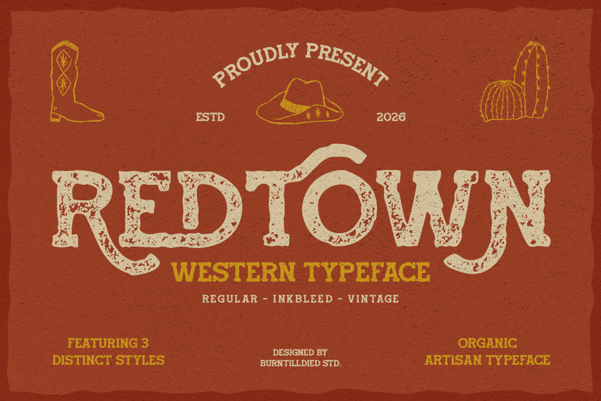 Redtown - Western Typeface, a Slab Serif Font by Burntilldead (Photo 1 of 11)