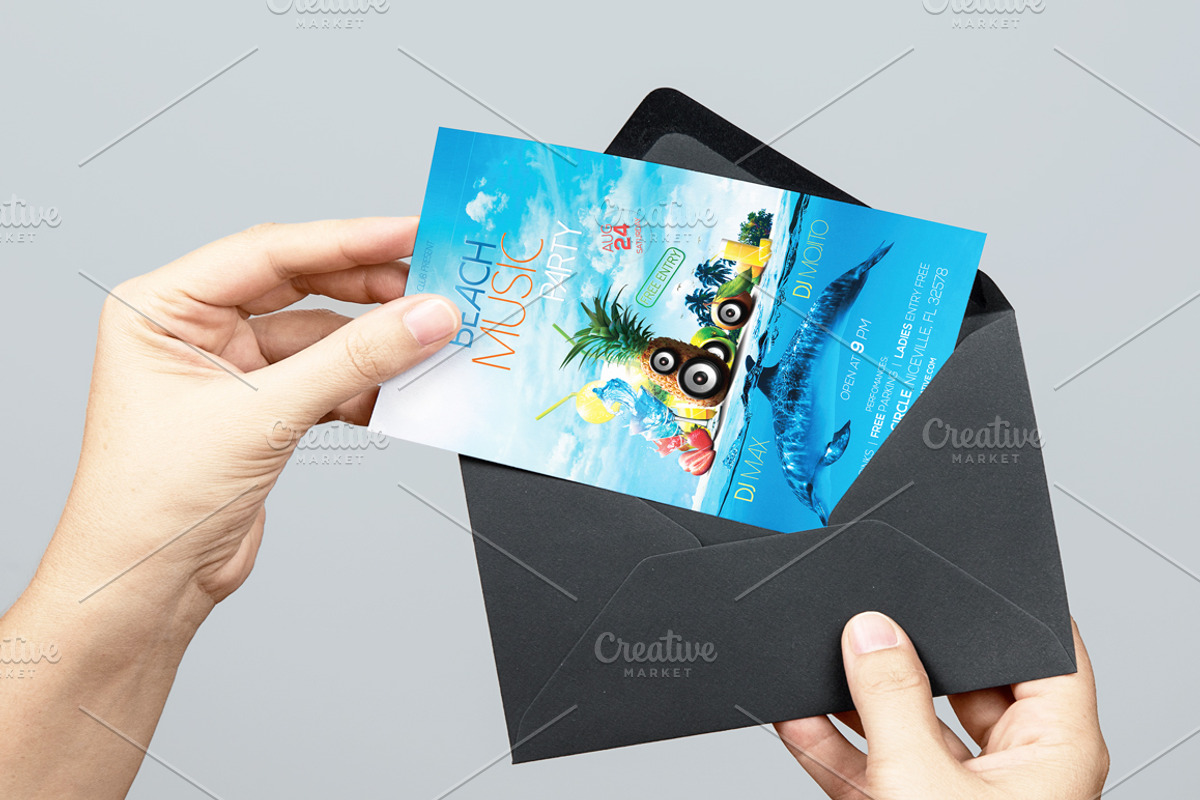 Beach Music Party Flyer, a Flyer Template by CREATIVE DUDE (Photo 3 of 3)