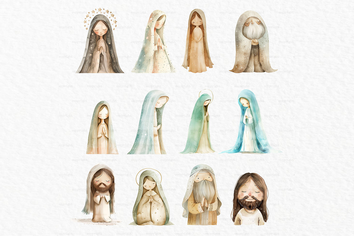 Bible character watercolor clipart, a Person Illustration by MyLittleMeow (Photo 4 of 7)