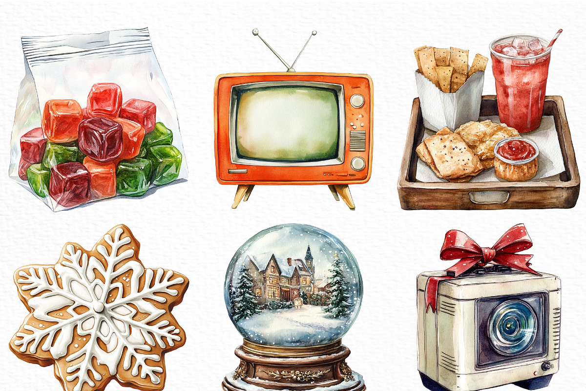 Christmas Movie Night Clipart, an Illustration by Craft Nest (Photo 5 of 6)