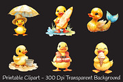 Cute Summer Rubber Duck Clipart, an Illustration by RobertsArt (Thumbnail 7 of 7)
