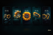 10 Dark Sunflower Phone Wallpapers, a Background Graphic by BazziBa♥ (Thumbnail 3 of 4)