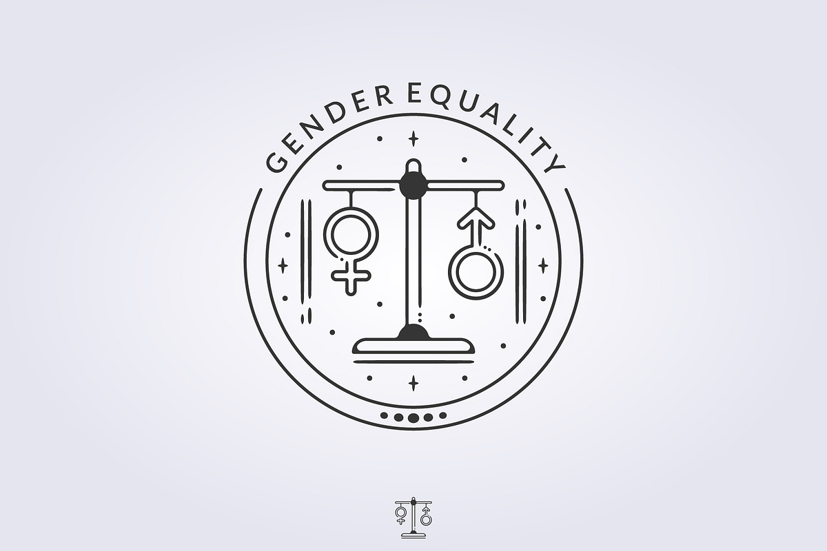 logo of gender equality weight scale, a Branding & Logo Template by Lodzrov