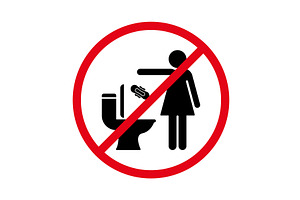 Please No Flush Litter in Toilet