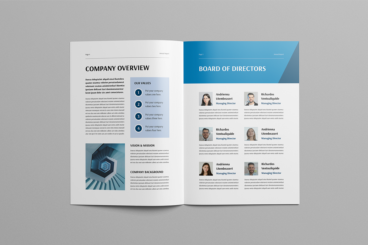 Annual Report | Canva, MS Word, Indd, a Brochure Template by Leaflove (Photo 3 of 10)