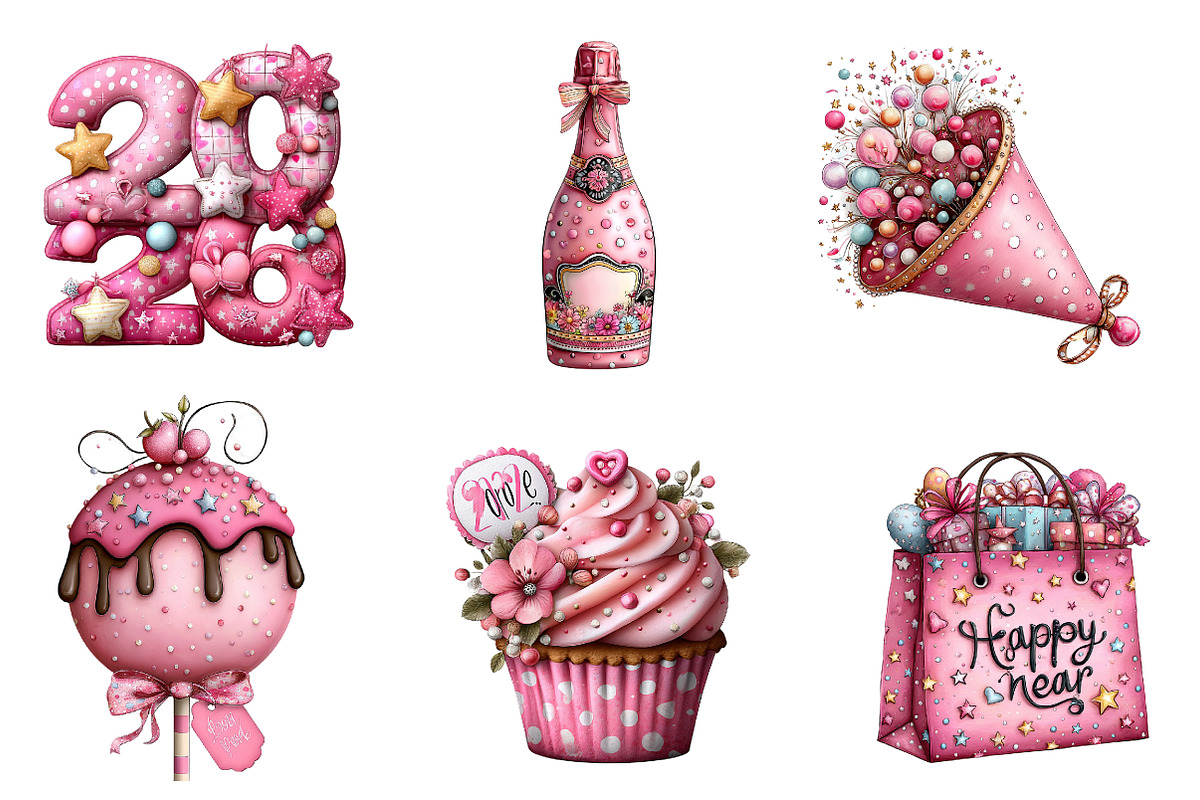 new year clipart, an Illustration by CreationArt (Photo 2 of 6)