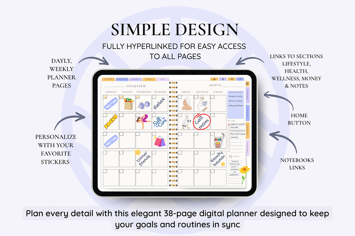 Undated Digital Planner, a Templates & Theme by LumusStudio (Photo 2 of 7)