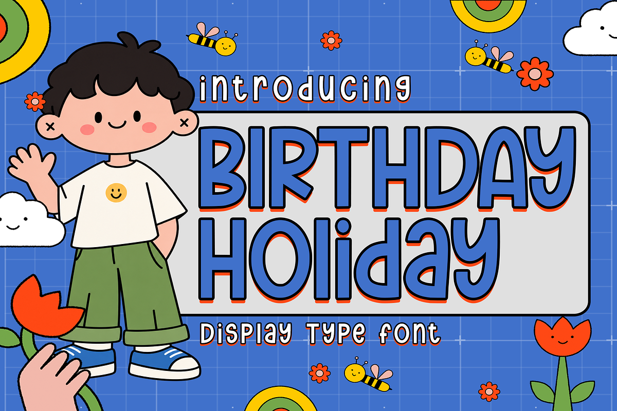 Birthday Holiday Display Font, a Sans Serif Font by Templatiostudio (Photo 1 of 12)