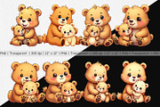Bear Mother's Day Clipart, a Graphic by Artnoy (Thumbnail 2 of 5)