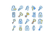 Key and lock doodle concept icon set, an Object Graphic by pikepicture (Thumbnail 1 of 3)