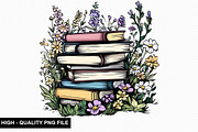 Watercolor Floral Books Clipart Bund, a Graphic by crative8112 (Thumbnail 3 of 11)