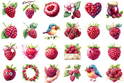 Watercolor Raspberry Clipart, an Illustration by Sublimation Artist (Thumbnail 2 of 6)