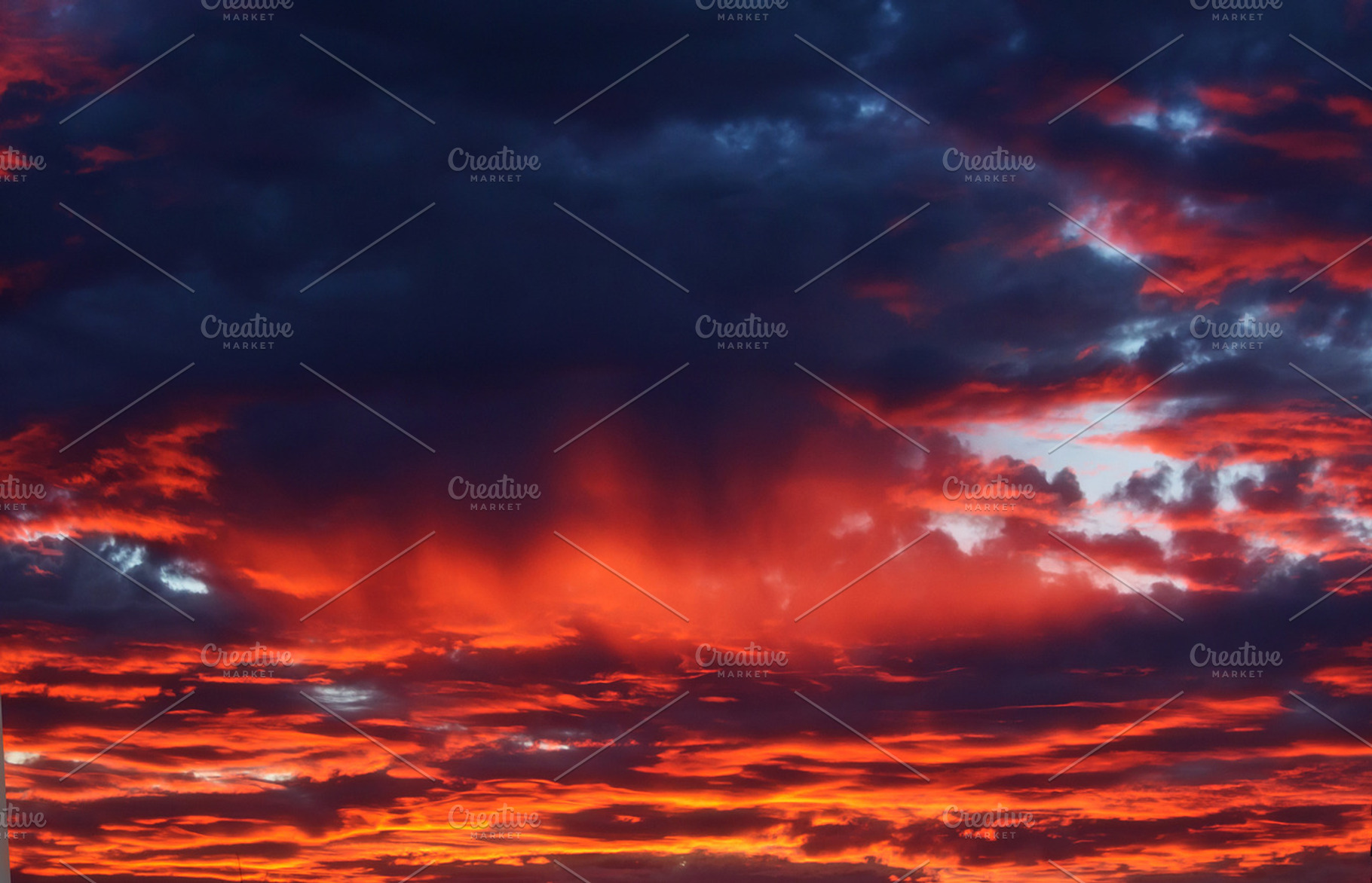 Sunset On Cloudy Evening Sky Backgro