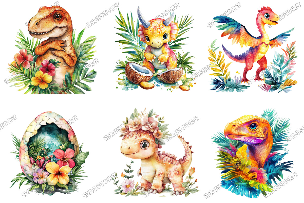 Dinosaur Paradise Clipart PNG, an Illustration by designcity5 (Photo 2 of 5)