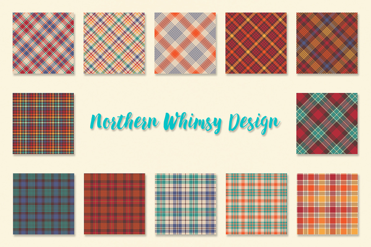 Fall Plaid Patterns, a Pattern Graphic by Northern Whimsy Design