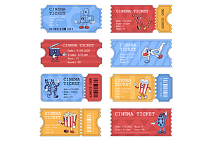 Cinema ticket templates. Movie, an Object Illustration by winwin.art