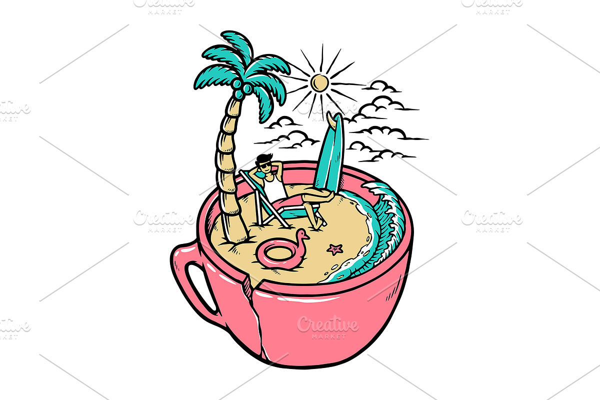 Coffee with a beach view, a Food Illustration by gunaonedesign (Photo 1 of 4)