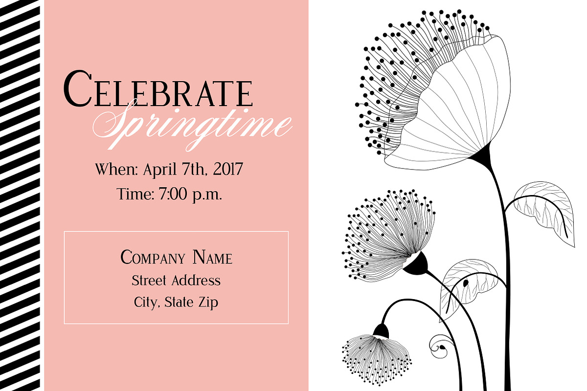 Vintage Floral Spring Party Invite, an Invitation Template by BF Studios