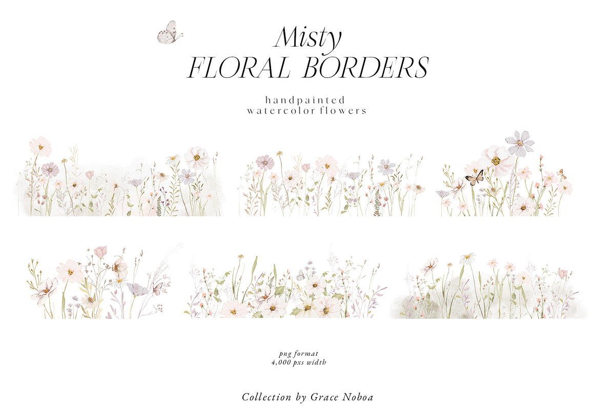 Watercolor wildflowers floral set, a Decorative Illustration by Grace Noboa Illustrations (Photo 6 of 14)