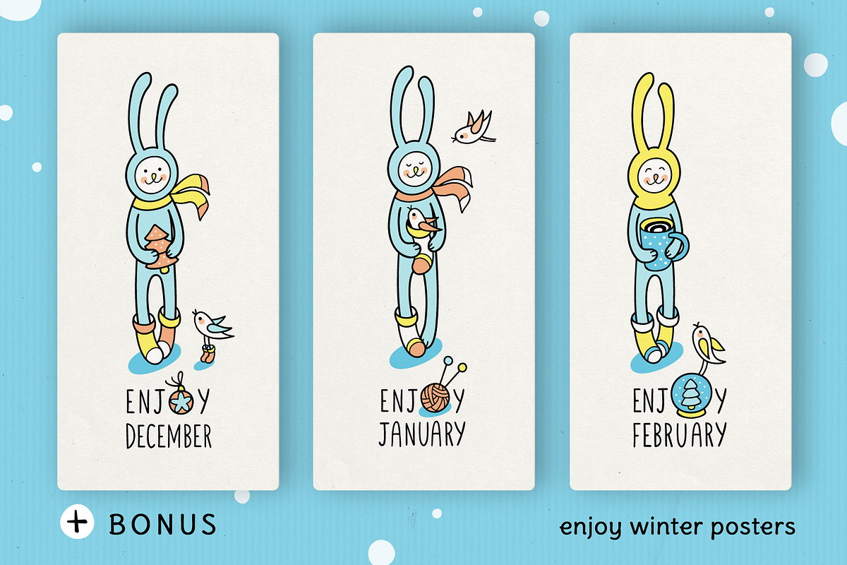 ENJOY WINTER | DESIGN SET, an Animal Illustration by CATMINT (Photo 7 of 8)