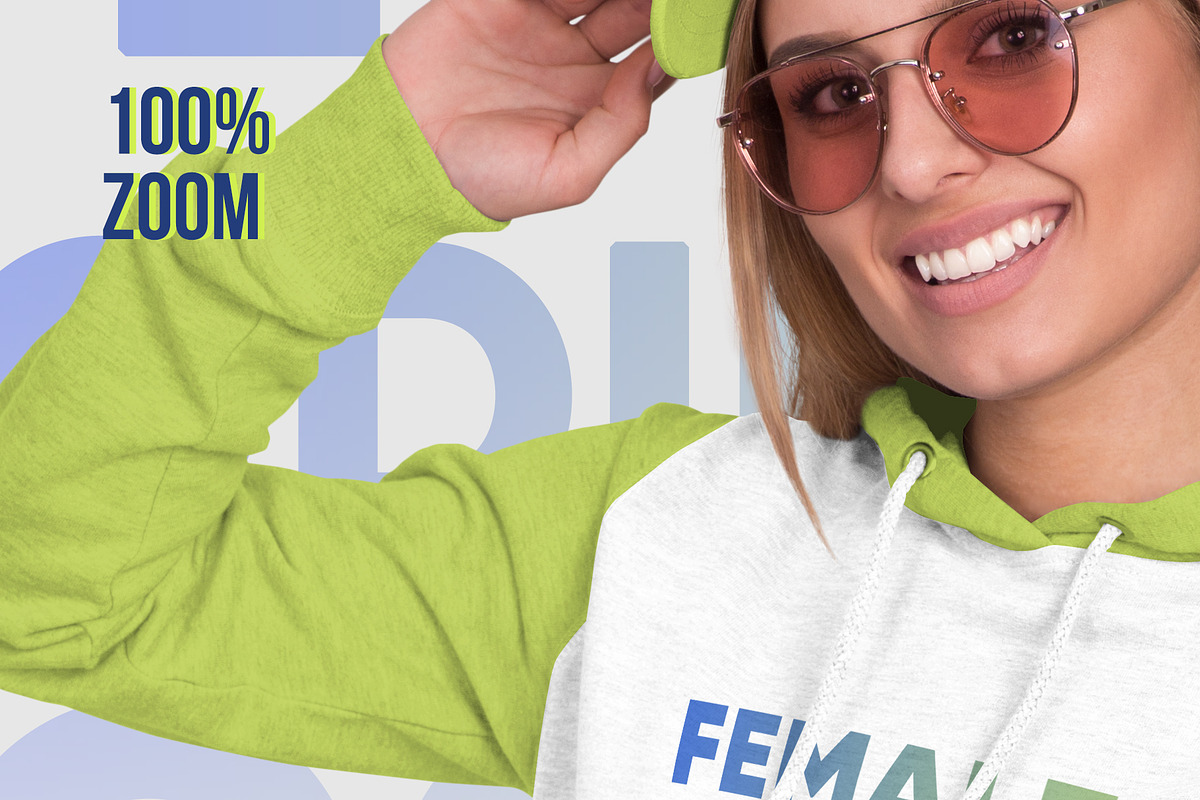 Female Hoodie & Baseball Cap Mockup, a Hoody Mockup by Hi, Mock-Up! (Photo 2 of 9)