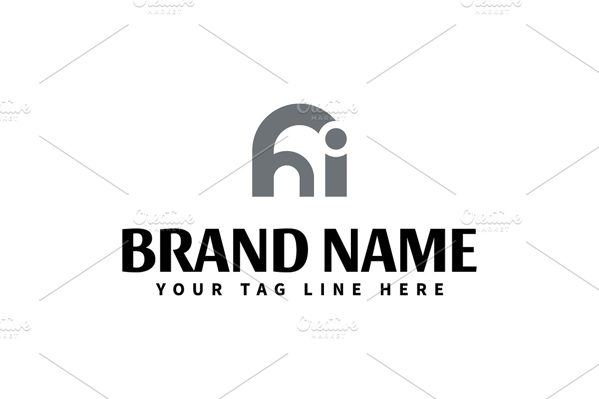 Initial letter hi logo design, an Object Graphic by nicemorning (Photo 1 of 4)
