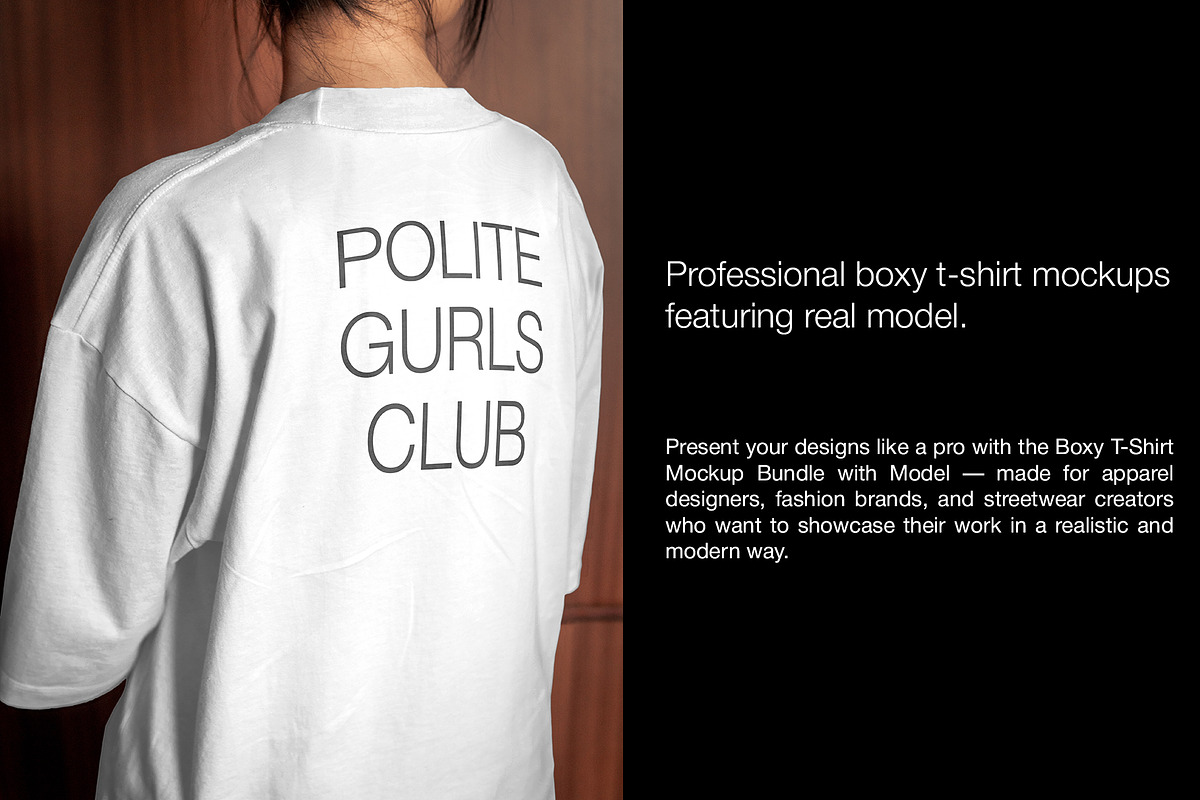 Boxy T-Shirt Mockup w/ Model, a Shirt Mockup by Mocktopia (Photo 2 of 10)