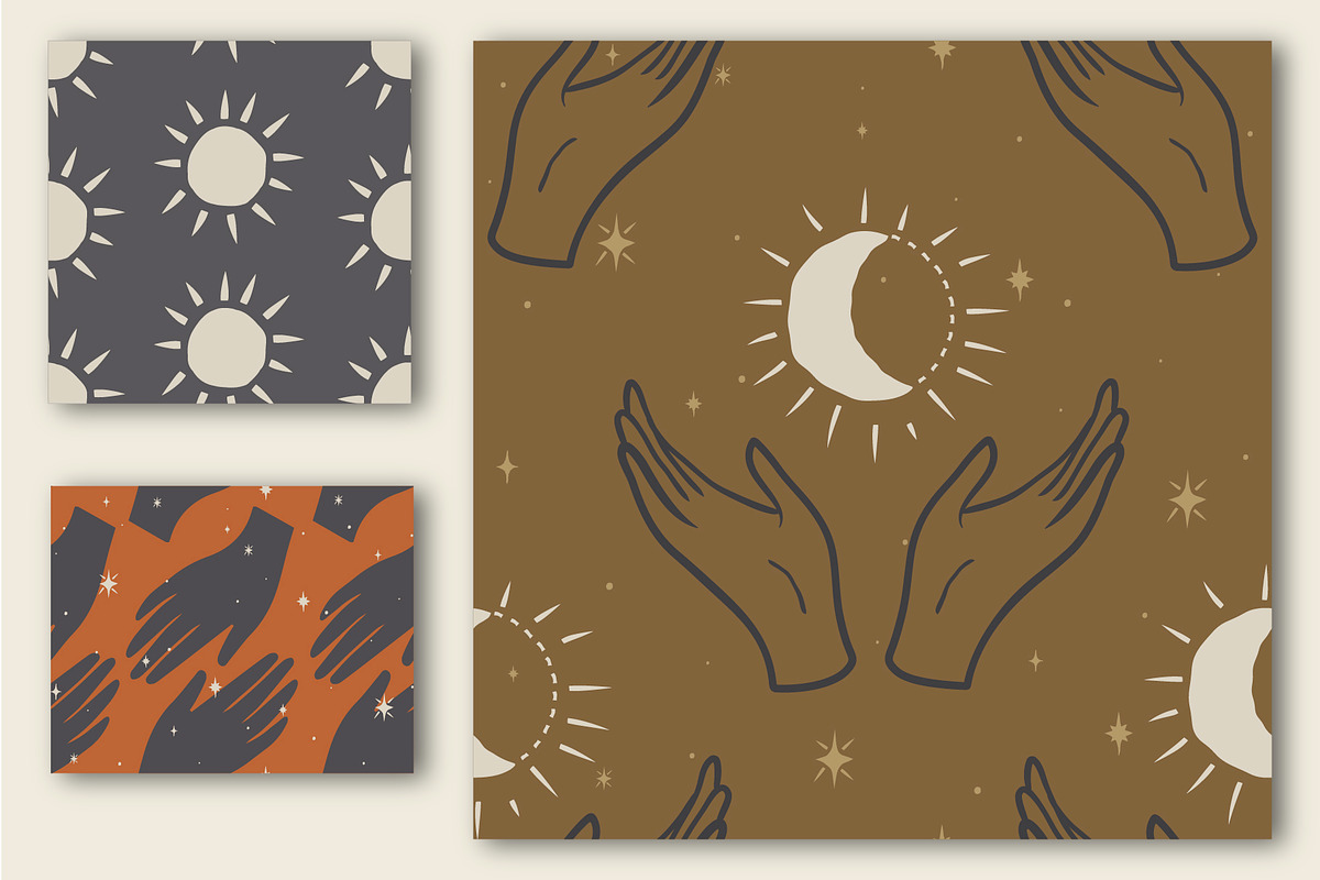 Mystic Seamless Patterns & Elements, a Pattern Graphic by Tay Rho Design Shop (Photo 7 of 8)