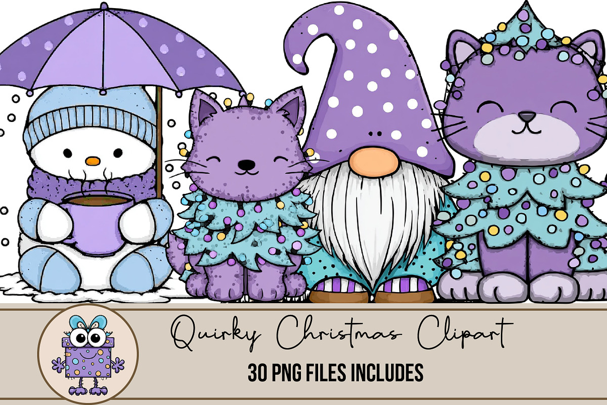 Quirky Christmas Clipart, an Illustration by DreamArtGraphic (Photo 1 of 4)