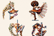 BOHO POLE DANCE GIRL CLIPART PACK, a Person Illustration by Daring Digies (Thumbnail 3 of 8)